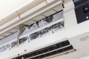 An air conditioning unit that has an ice build-up | Gibber Services