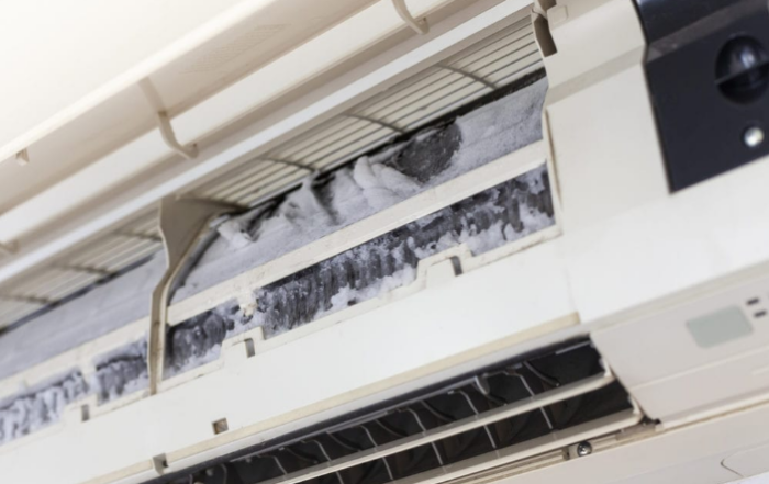 An air conditioning unit that has an ice build-up | Gibber Services