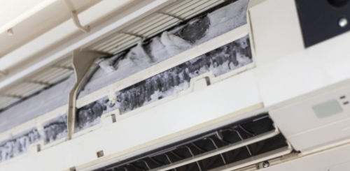 An air conditioning unit that has an ice build-up | Gibber Services
