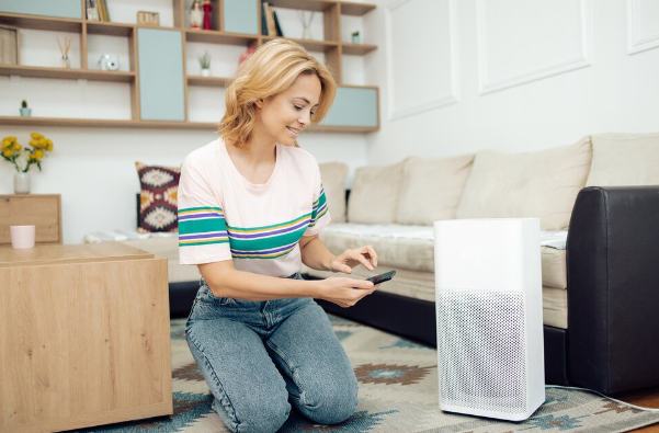 Using an air purifier to clean the air at home